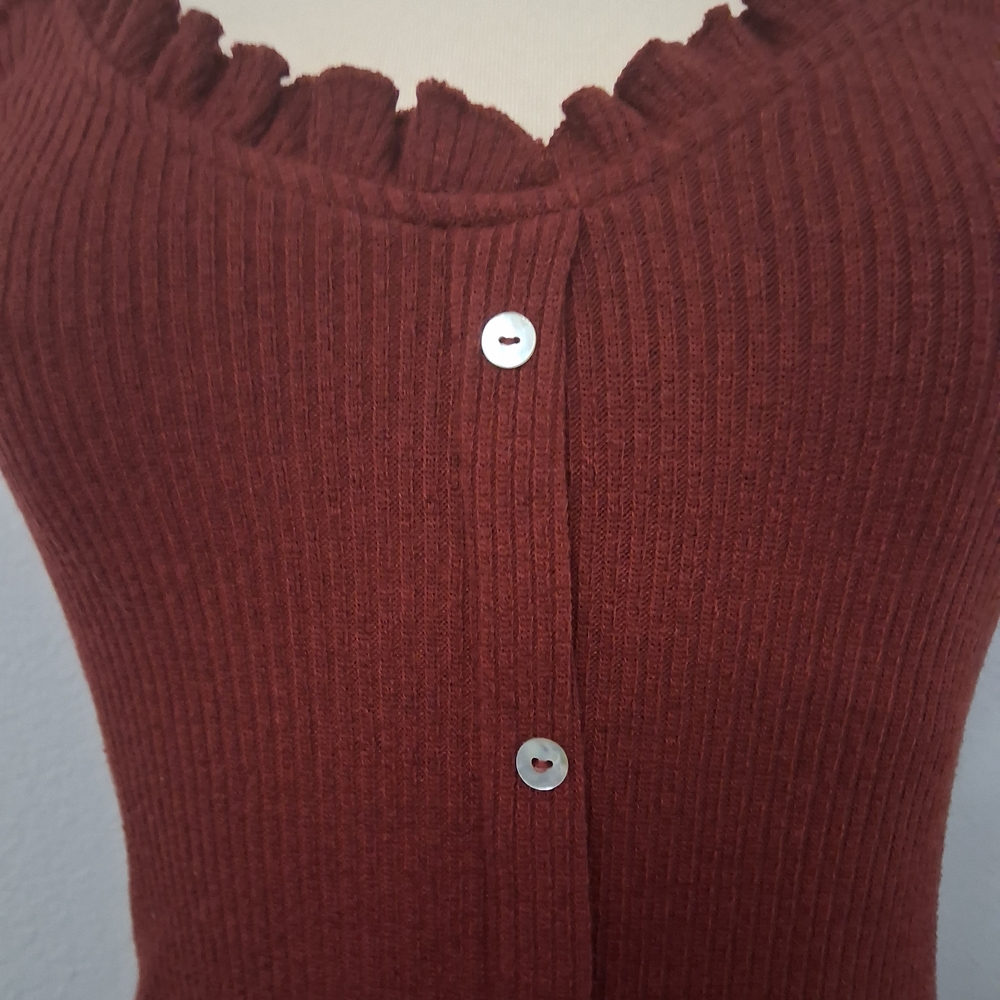 Mind Code Rust Midi Dress - Picture 2 of 8